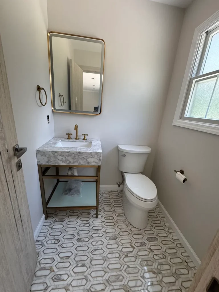 Powder Room remodel by C&S of Long Island